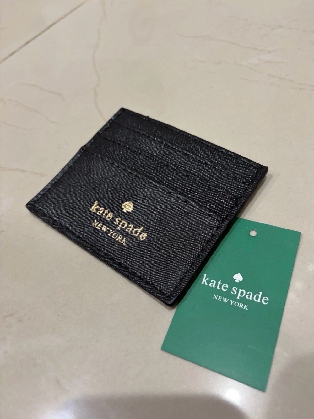 Kate Spade New York Black Glitter Card Holder – New
